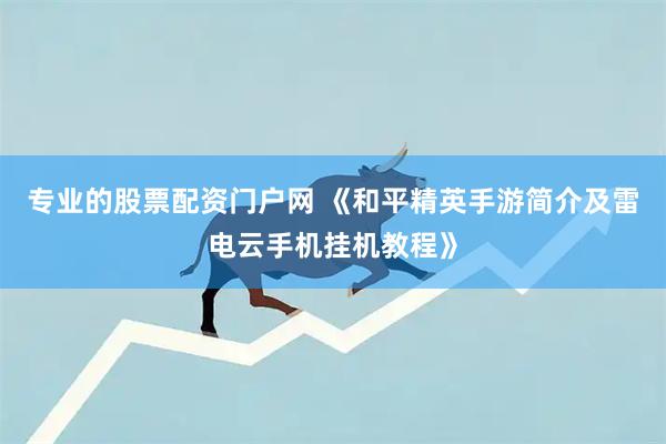 专业的股票配资门户网 《和平精英手游简介及雷电云手机挂机教程》